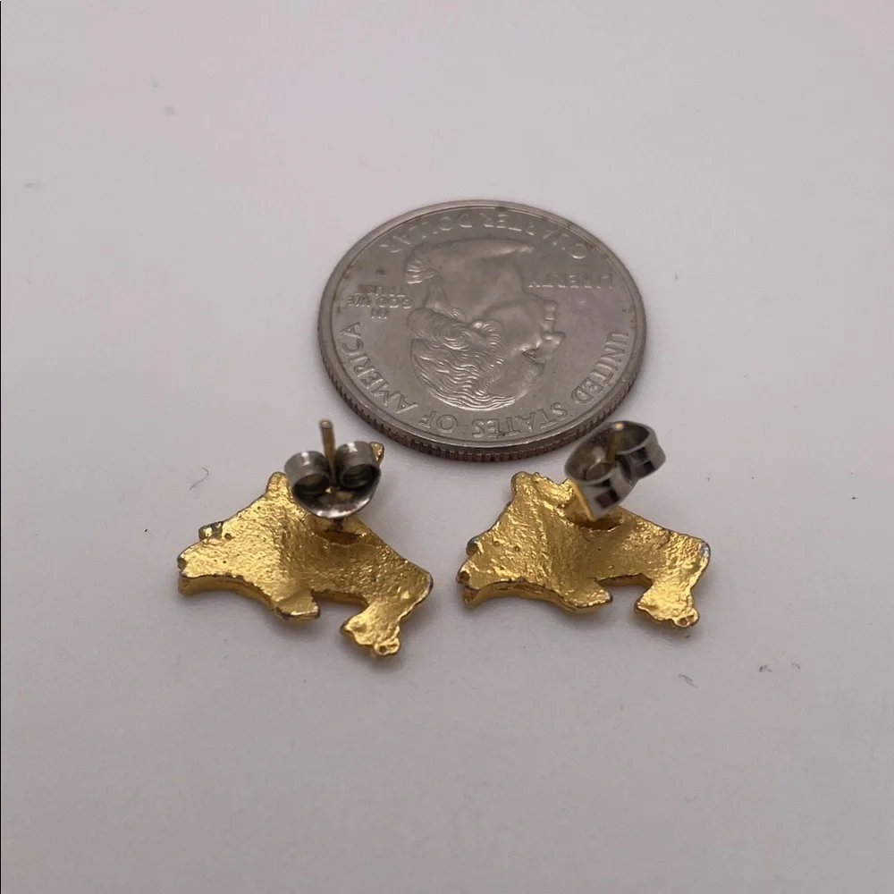 Gold and Pink Unicorn Earrings